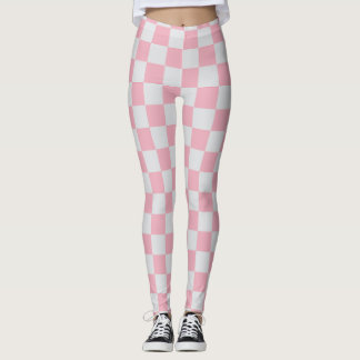 Rosa + Grauer Karo Prüfmuster Leggings