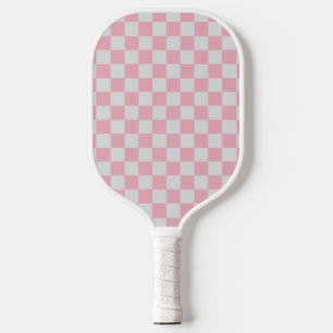 Rosa + Grauer Karo Prüfmuster Pickleball Schläger