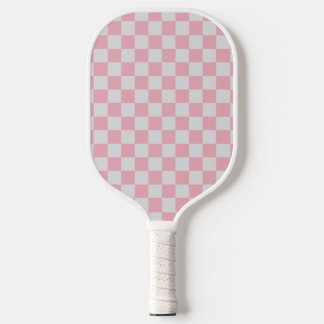 Rosa + Grauer Karo Prüfmuster Pickleball Schläger