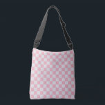 Rosa   Grauer Karo Prüfmuster Tragetaschen Mit Langen Trägern<br><div class="desc">Pink   Grauer Karo Prüfpappe - Muster für Kreuzkörper</div>