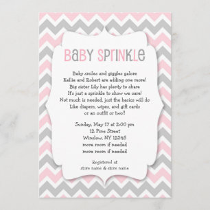 Rosa graues Baby besprühen,/Mädchen, die Babyparty Einladung