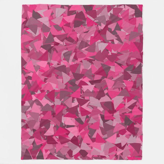 Rosa graues Dreieckmuster Fleecedecke (Vorderseite)