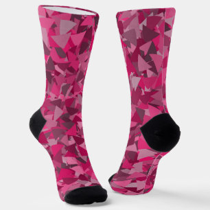 Rosa graues Dreieckmuster Socken