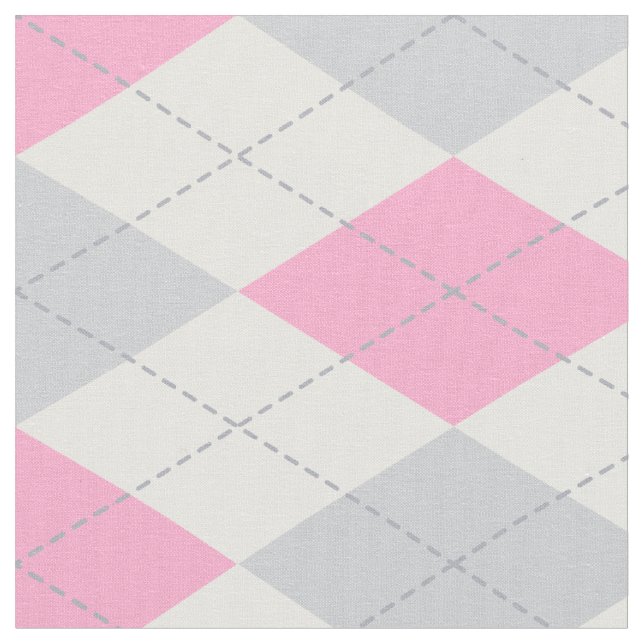 Rosa graues Rauten-Muster-Gewebe Stoff (Nahaufnahme)