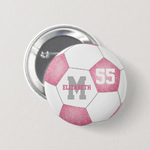 Rosa-Grausoccer personalisiert Button