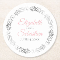 Rosa & Gray Elegante Blumengezwitscher Hochzeit