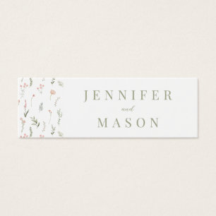 Rosa Green Floral Wedding QR Registrierungskarte B
