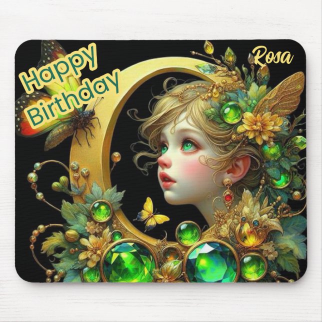 ROSA ~ Green Mit Augen Fairy ~ Mousepad (Vorne)