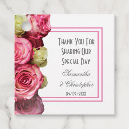 Rosa Grenze danke Hochzeit Geschenkanhänger