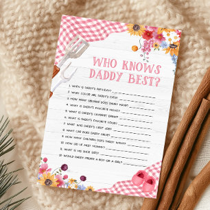 Rosa Grilldusche Wer kennt Daddy am besten Spiel
