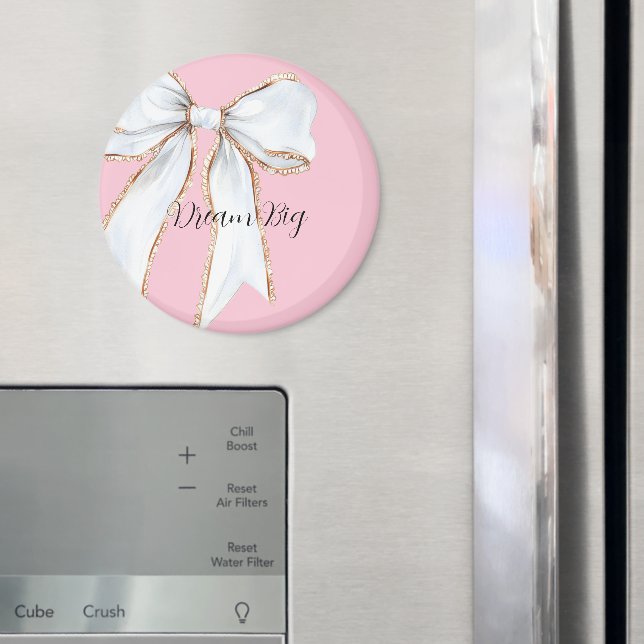 Rosa großer weißer Traum-Bogen Magnet (In Situ (Kühlschrank))