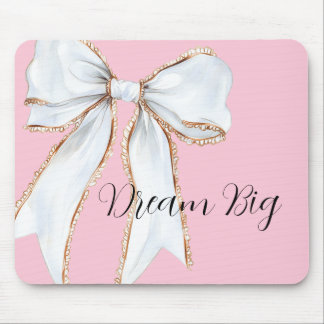 Rosa großer weißer Traum-Bogen Mousepad