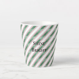 Rosa Grün Glitzerstreifen Weihnachten Milchtasse