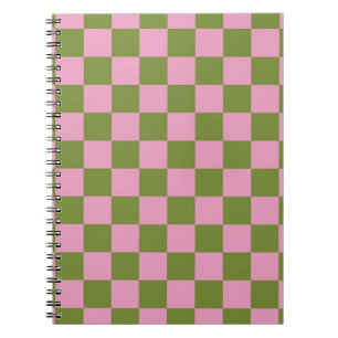 Rosa grün kariertes Gingham-Muster Notizblock
