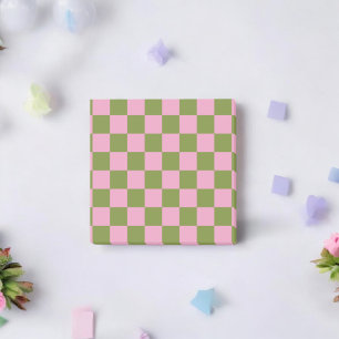 Rosa Grün kariertes Gingham-Muster Post-it Klebezettel