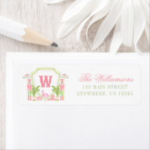 Rosa & Grün Palm Beach Nussknacker Monogramm-Wappe