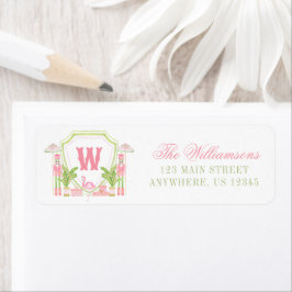Rosa & Grün Palm Beach Nussknacker Monogramm-Wappe