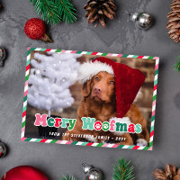 Rosa Grün Roter Retro Merry Woofmas Weihnachten