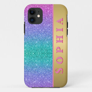 Rosa Grün und Blau Farbglitter Farbverlauf Textur Case-Mate iPhone Hülle