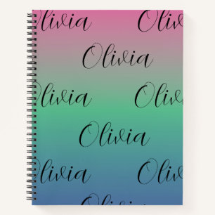 Rosa, Grün und Blau-Verlauf Notizbuch