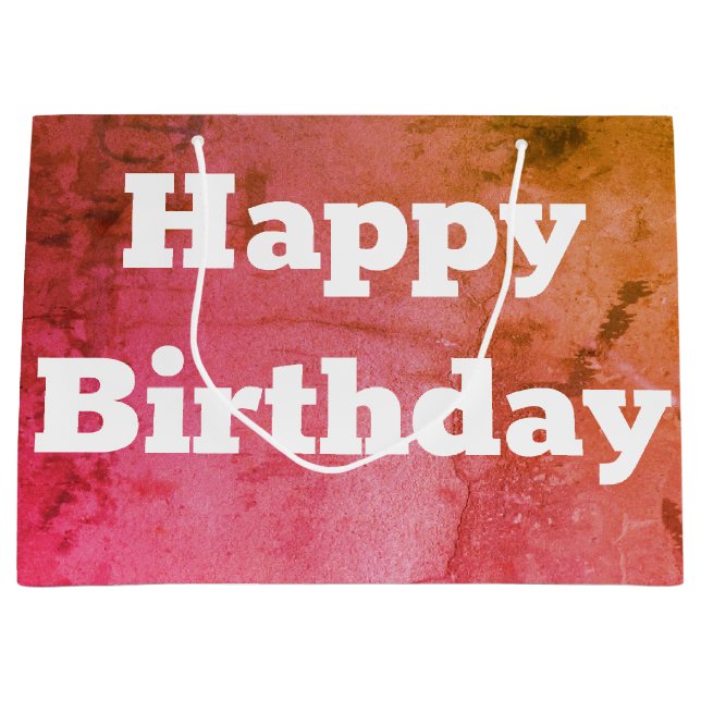 Rosa Grün und Gold Große Geschenktüte (Vorderseite)