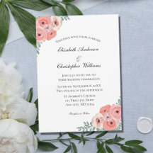 Rosa grüne Aquarellfarbe Elegante Hochzeit