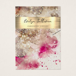 Rosa grüne Aquarellhalskarte