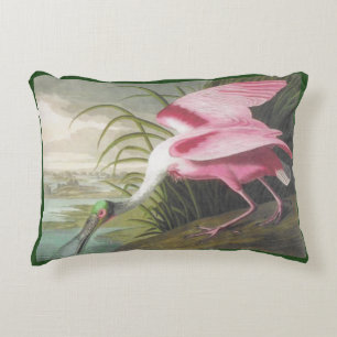Rosa-grüne Audubon-Spoonbill-Vogel Dekokissen