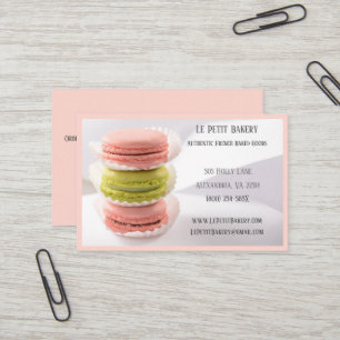 Rosa grüne Bäckerei Bäckerei Koch Pink Macarons Visitenkarte