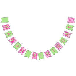 Rosa, grüne Birthday-Jagdfahnen Wimpelkette
