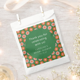 Rosa grüne Blume Brautparty Custom Vielen Dank Geschenktütchen