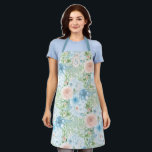 Rosa grüne Blüte Schürze<br><div class="desc">Das schöne rustikale Blau,  das Grün,  das Rosa und die Imitate sehen aus. Also Shabby Chic und niedlich.</div>