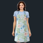 Rosa grüne Blüte Schürze<br><div class="desc">Das schöne rustikale Blau,  das Grün,  das Rosa und die Imitate sehen aus. Also Shabby Chic und niedlich.</div>