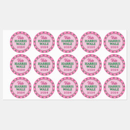 Rosa Grüne Clover 2024 Abstimmung Harris Walz Etiketten
