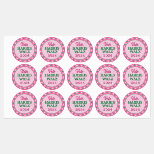 Rosa Grüne Clover 2024 Abstimmung Harris Walz Etiketten