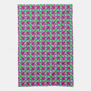 Rosa Grüne ColorMix JustPatterns Stoff Geschirrtuch