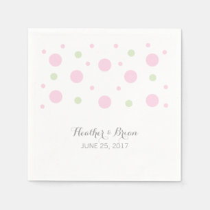 Rosa Grüne Confetti Hochzeitspapier Napkins Serviette