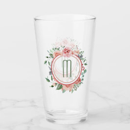 Rosa grüne Floral-Rahmen Glas