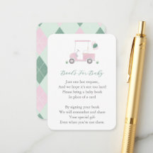 Rosa grüne Golf Cart Kinderdusche für ein Buch
