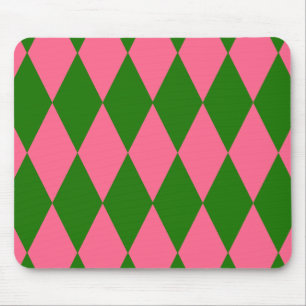 Rosa grüne Harlekin-Karo-Design Mousepad
