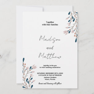 Rosa grüne Hochzeitseinladungen Einladung