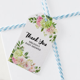 Rosa, grüne Hydrangea-Ballone Geschenkanhänger