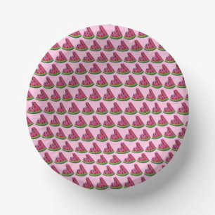 Rosa Grüne Juicy Watermelon Melon Slice Frucht Pappteller