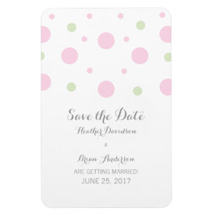 Rosa grüne Konfetti Speichern Sie das Datumsfenste Magnet