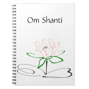 Rosa grüne Lotus Zeitschrift OM Shanti Notizblock