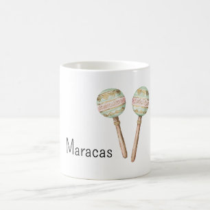 Rosa grüne mexikanische Maracas aus Gold Kaffeetasse
