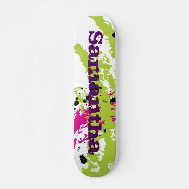 Rosa grüne Paint Splash Tinte Old School Skateboar Skateboard (Vorne)