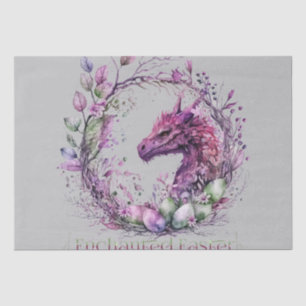 Rosa grüne Pastel verzauberter Osterdrache Seidenpapier