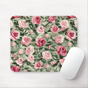 Rosa grüne Rose Mousepad