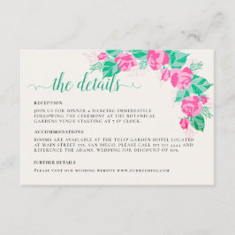 Rosa Grüne Rose Petals Blume Hochzeit Garten Begleitkarte